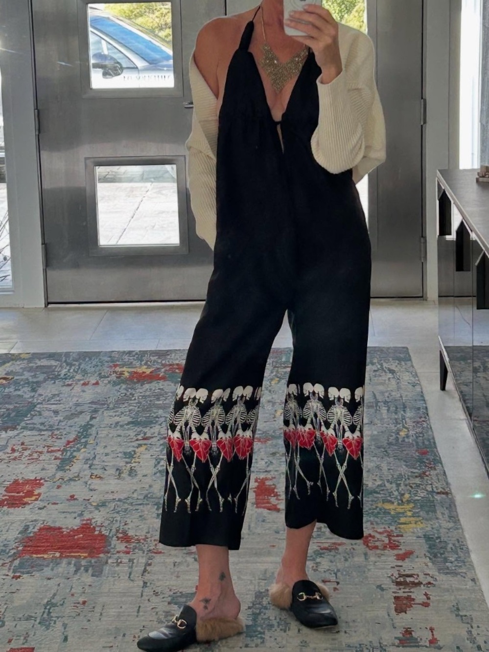Thomas Wylde Skeletons Trim Jumpsuit M